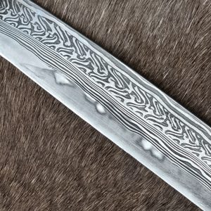 HAGAL, knife seax, damascus steel