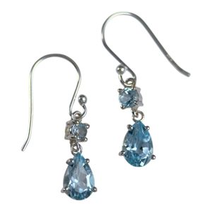 KYANE, silver earrings, blue topaz, Ag 925/1000