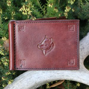 Buy Custom Howling Wolf Wallet Night Scene, made to order from Saxon  Leather art