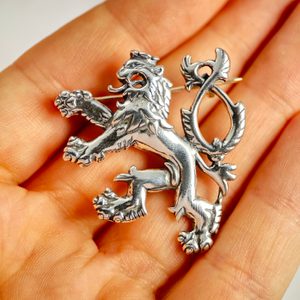 CZECH LION, silver brooch, Ag 925