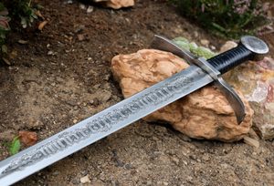 ULTIMA RATIO REGUM etched single handed SWORD FULL TANG