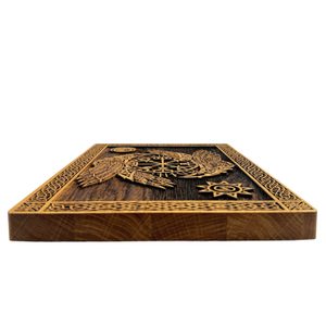HUGINN and MUNINN - wooden wall picture 21x30cm