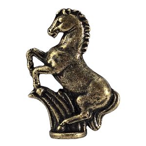 HORSE, figurine, zinc, ant. brass