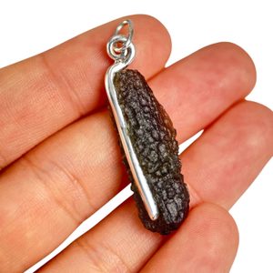 COSMA, Moldavite pendentif, argent 925/1000