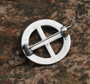 SUN CROSS, silver brooch