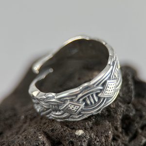 VIKING RING adjustable, Borre style, silver 925/1000