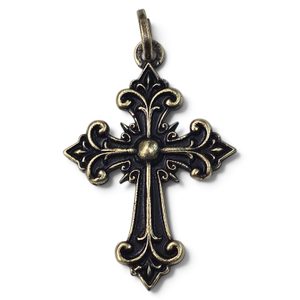 Musketeer's Cross Pendant, Antique Brass