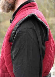 Gambeson with detachable sleeves, burgundy red - black