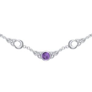 MOON PHASES, SILVER NECKLACE WITH AMETHYST AG 925 - COLLIERS{% if kategorie.adresa_nazvy[0] != zbozi.kategorie.nazev %} - BIJOUX EN ARGENT{% endif %}