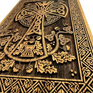 CELTIC CROSS, wooden wall picture 21x30cm