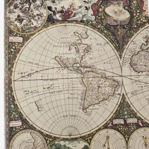 Weltkarte Nova totius terrarum orbis tabula, Frederik de Wit, handgeschöpftes Papier