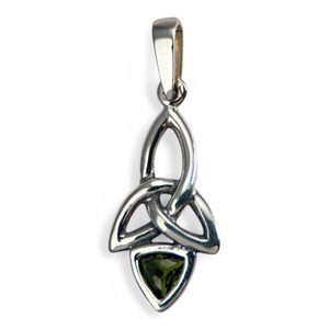 KIRA - pendentif, moldavite, argent