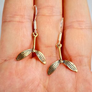 Druid Mistletoe, earrings, bronze