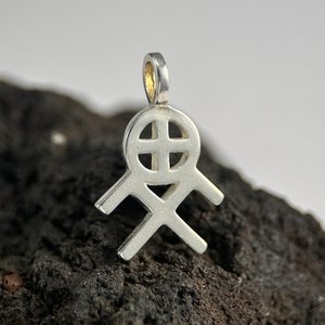 SUN AND HEAVENLY HORSES SYMBOL, silver pendant