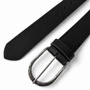 Leather belt, black
