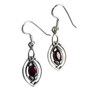 MAIA earrings, silver and garnet