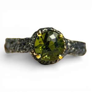 KRUMAU, moldavite, silver ring, Ag 925/1000
