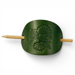 Tilleul, pince à cheveux en cuir