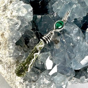 VESPERA, Pendentif en moldavite, argent 925/1000