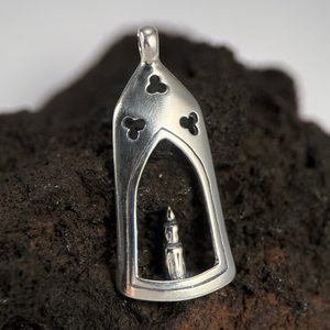 Lanterne Médiévale - Lumière pour l'Âme, pendentif en argent