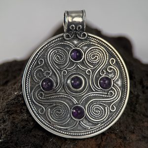 BATTERSEA, luxury Brythonic jewel inspired by the find, amethysts, silver 925, 12 g