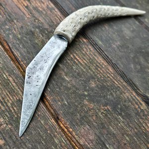 Ulfhednar, forged knife, engraved handle
