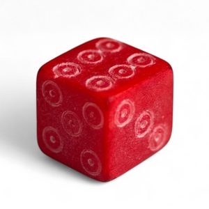 Bone Roman dice - red