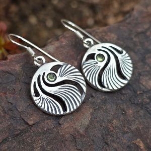 SHELLS - MOLDAVITE, PRAGUE ART NOUVEAU, EARRINGS SILVER 925 - EARRINGS{% if kategorie.adresa_nazvy[0] != zbozi.kategorie.nazev %} - SILVER JEWELLERY{% endif %}