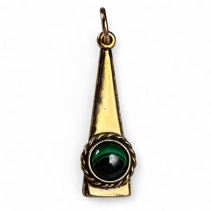 TRIANGLE, pendentif, bronze, malachite