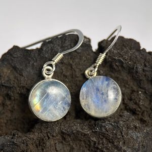 Rainbow silver moon earrings, Ag 925/1000