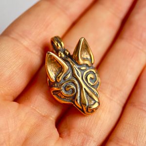 FENRIR, viking wolf pendant, bronze