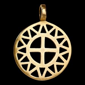 SUN and CROSS, bronze pendant