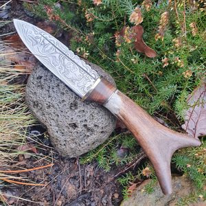 Sgian Dubh, schottisches Messer mit Geweih