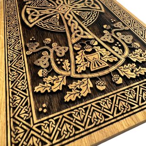 CELTIC CROSS, wooden wall picture 21x30cm