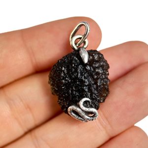 SERPENT, Moldavite, pendant, silver 925/1000