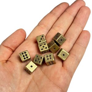 Metal cube, old brass