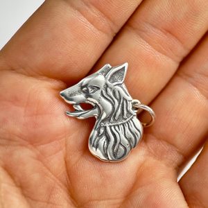 BORDER DOG, CZECHOSLOVAKIA ARMY, 1930s, pendant silver 925