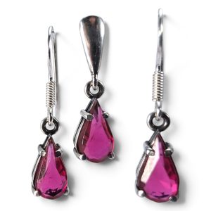 Silver Jewellery Set with Glass STRIGA, Sterling Silver 925