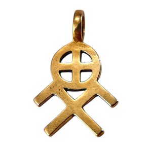 SUN AND HEAVENLY HORSES SYMBOL, bronze pendant