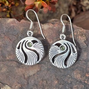 SHELLS - MOLDAVITE, PRAGUE ART NOUVEAU, EARRINGS SILVER 925 - EARRINGS{% if kategorie.adresa_nazvy[0] != zbozi.kategorie.nazev %} - SILVER JEWELLERY{% endif %}