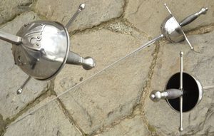 RAPIER WITH CUP HILT, etched