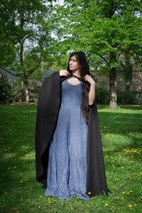 BLACK COAT WITH HOOD - light