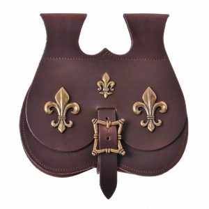 Sacoche médiévale en cuir, Fleur de Lis