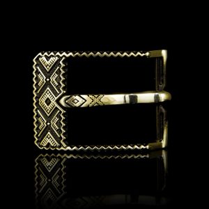 BAYUROK, belt buckle, brass - rectangular