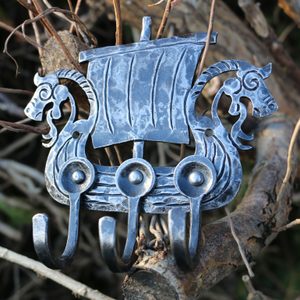 DRAKKAR - Navire viking, crochets forgés / porte-clés