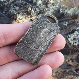 HAGALAZ Runic Pendant zinc ant. brass