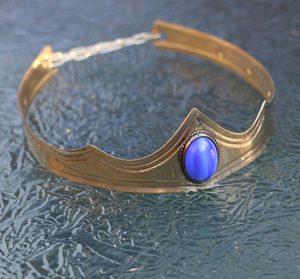 GRACIA - MEDIEVAL GOTHIC CROWN, Midnight Blue glass