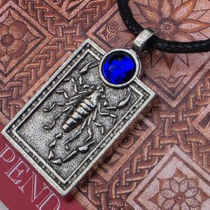 Praetorian Guard scorpion pendant, blue