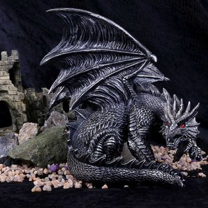 Obsidian Dragon Figurine 25cm