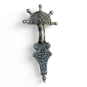 FIBULA - bridge Slavic pendant, Serbia, silver 925